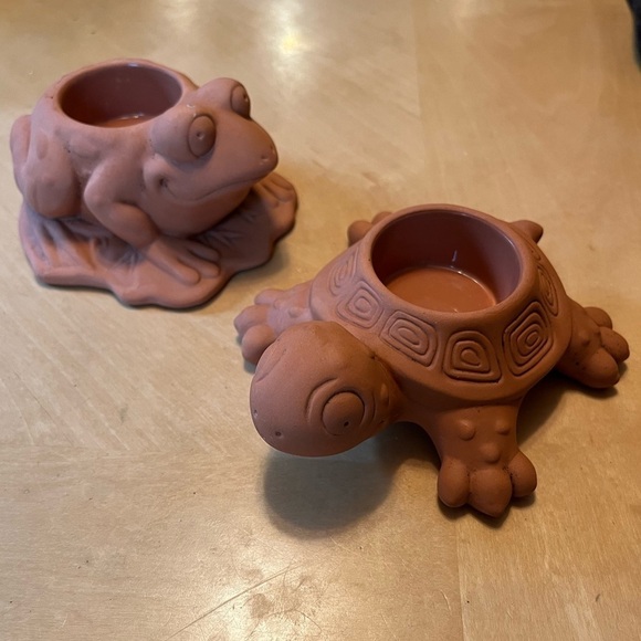 PartyLite Turtle and Frog Terracotta Tea Light Holders set of two - Picture 14 of 16